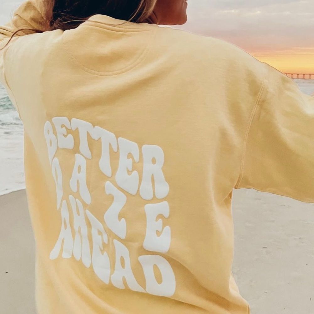 Better days ahead puff crewneck